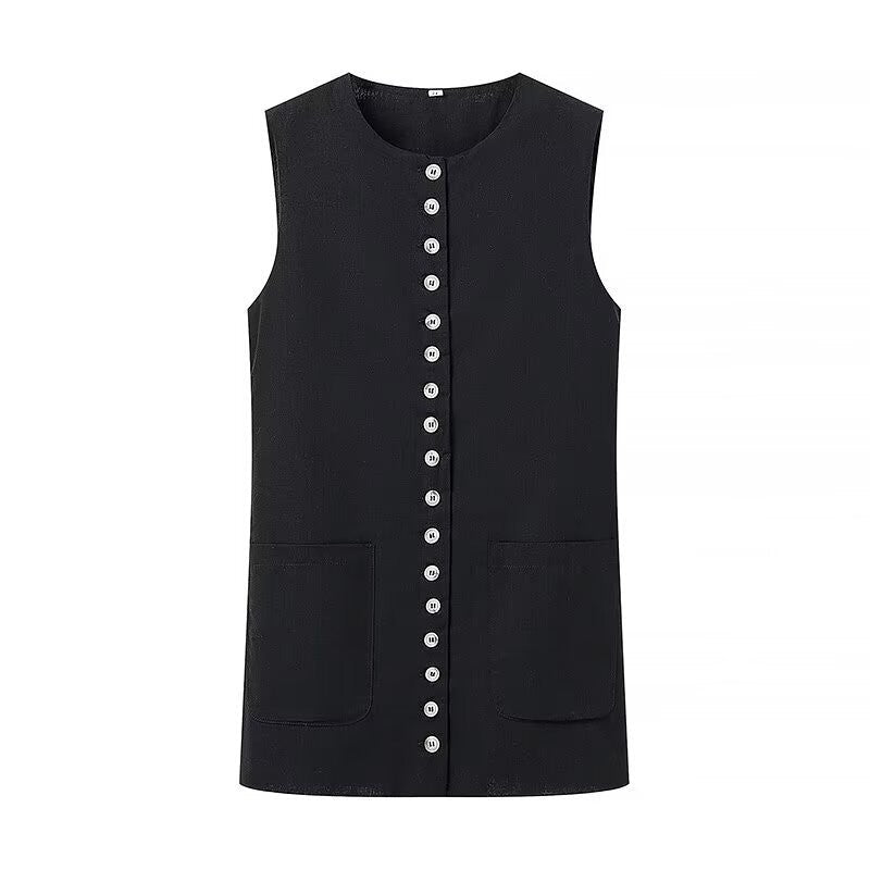 Lyssia Button Detail Sleeveless Top