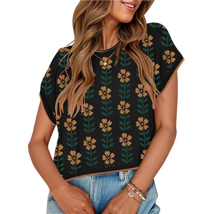 Amoura Crocheted Floral Knit Top