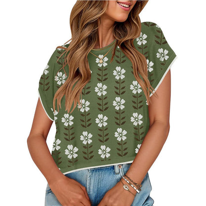 Amoura Crocheted Floral Knit Top