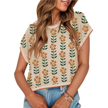 Amoura Crocheted Floral Knit Top