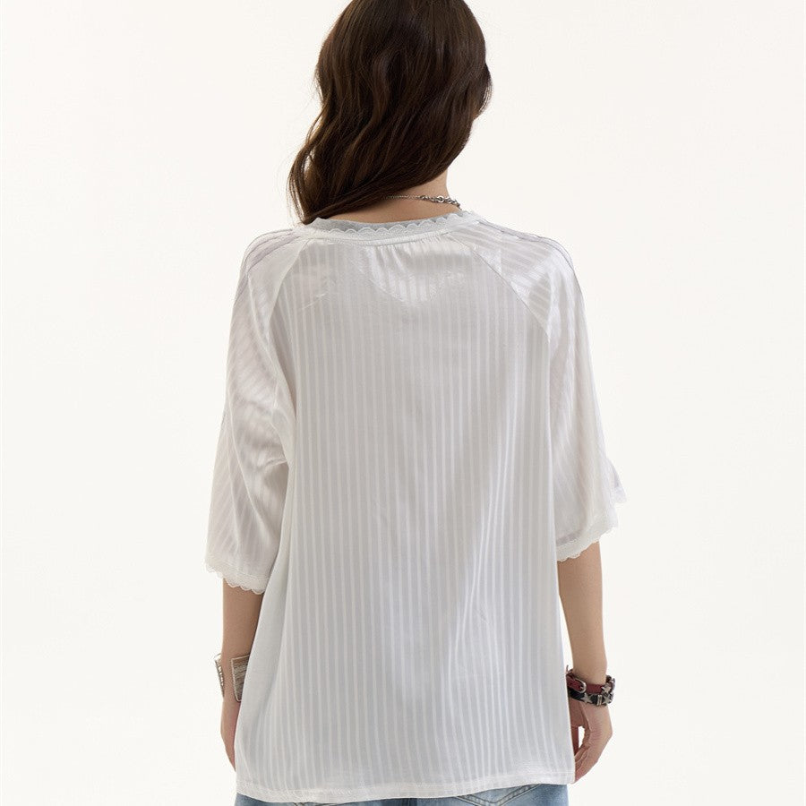 Elodie Retro V-Neck Graphic Tee