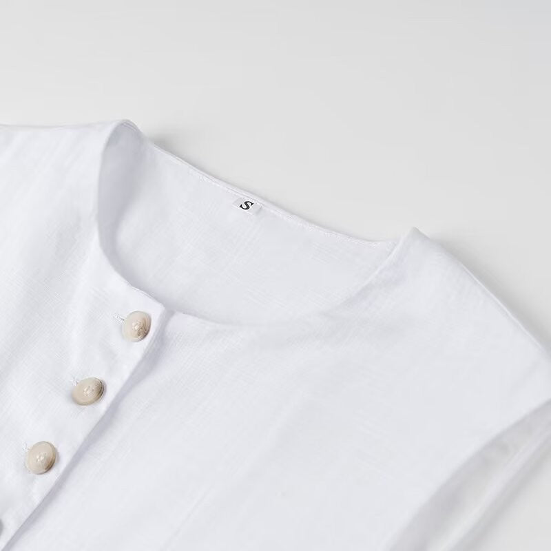 Lyssia Button Detail Sleeveless Top