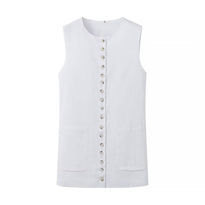 Lyssia Button Detail Sleeveless Top