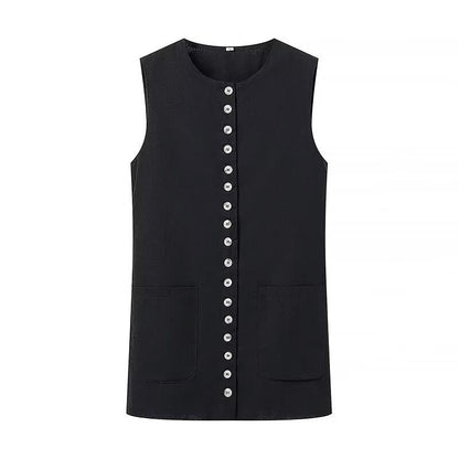 Lyssia Button Detail Sleeveless Top