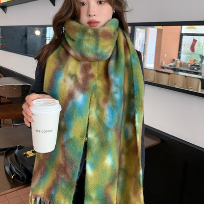 Maelis Wool Blend Contrast Scarf