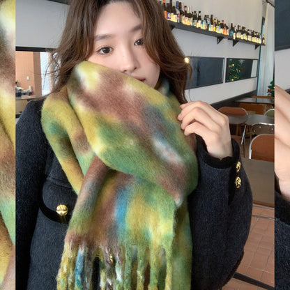 Maelis Wool Blend Contrast Scarf